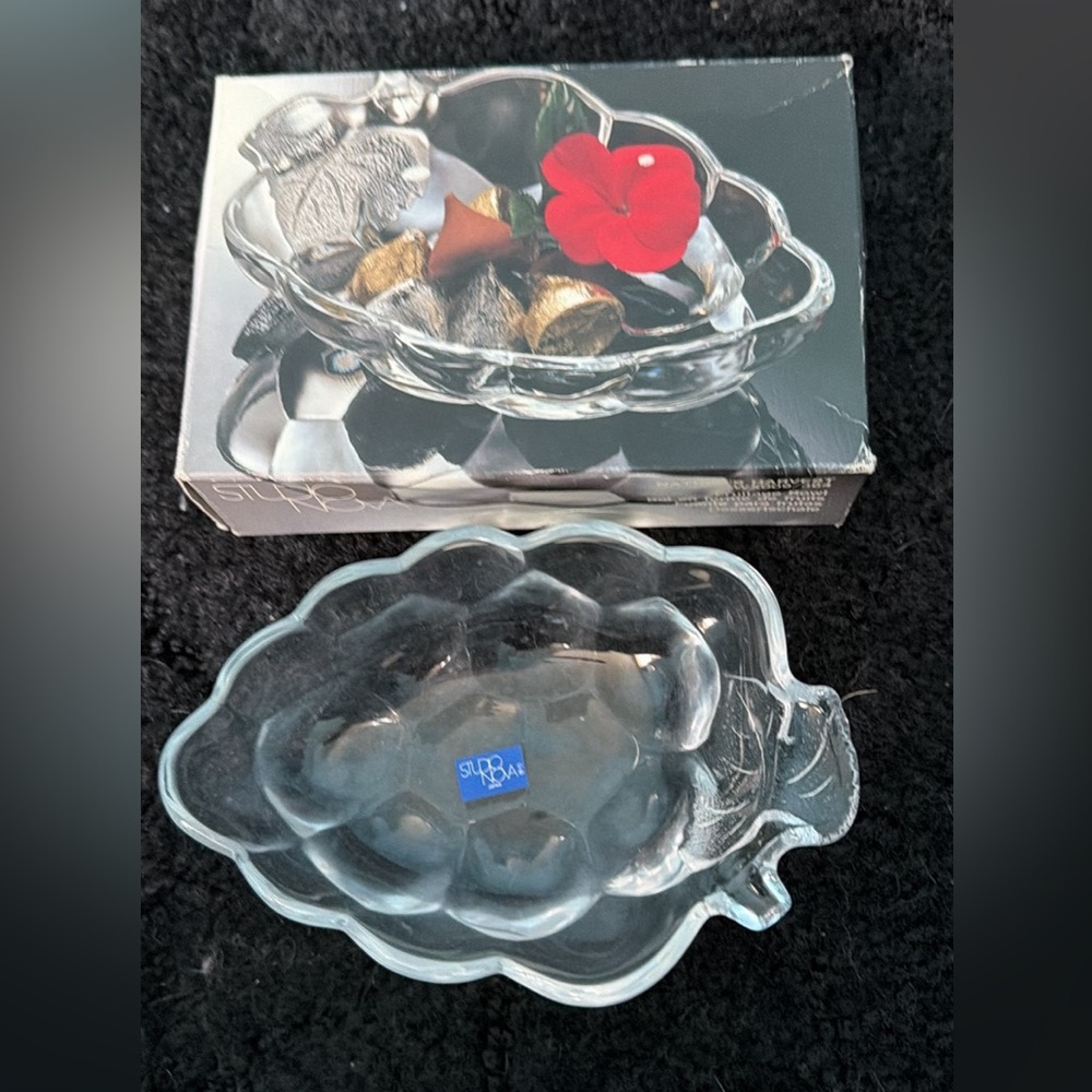 Studio Nova Blue Logo Clear Glass Dish